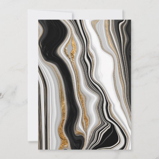 黒エレガント金ゴールド大理石法科卒業 招待状 (裏面)