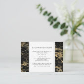 黒エレガント金ゴールド大理石結婚の宿泊施設 エンクロージャーカード (スタンド正面)