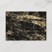 黒エレガント金ゴールド大理石結婚の宿泊施設 エンクロージャーカード (裏面)