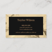 黒エレガント金ゴールド大理石美容師 名刺 (裏面)