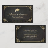 黒エレガント金ゴールド学級 コーリングカード (正面/裏面)