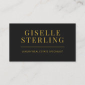 黒エレガント金ゴールド実在不動産業者QRコード 名刺 (正面)