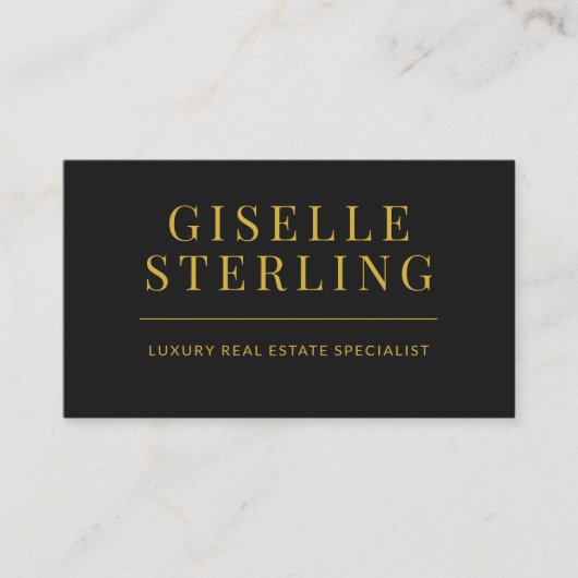 黒エレガント金ゴールド実在不動産業者QRコード 名刺 (正面)