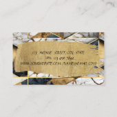 黒エレガント金ゴールド幾何大理石ブラシストローク 名刺 (裏面)