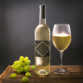 黒エレガント金ゴールド幾何学誕生日パーティー ワインラベル