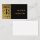 黒エレガント金ゴールド弁護士の公証人プロフェッショナル 名刺 (正面/裏面)