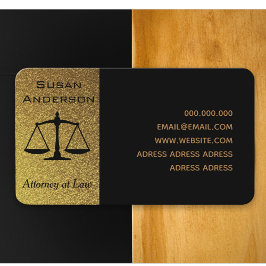 黒エレガント金ゴールド弁護士の公証人プロフェッショナル 名刺