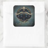 黒エレガント金ゴールド弓矢サンサイン射手座 スクエアシール (バッグ)