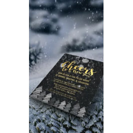 黒エレガント金ゴールド応援大晦日パーティー 招待状