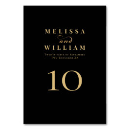 黒エレガント金ゴールド新郎新婦結婚ズ テーブルナンバー