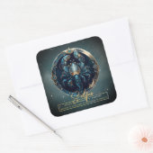 黒エレガント金ゴールド星占い星印蠍座 スクエアシール (封筒)