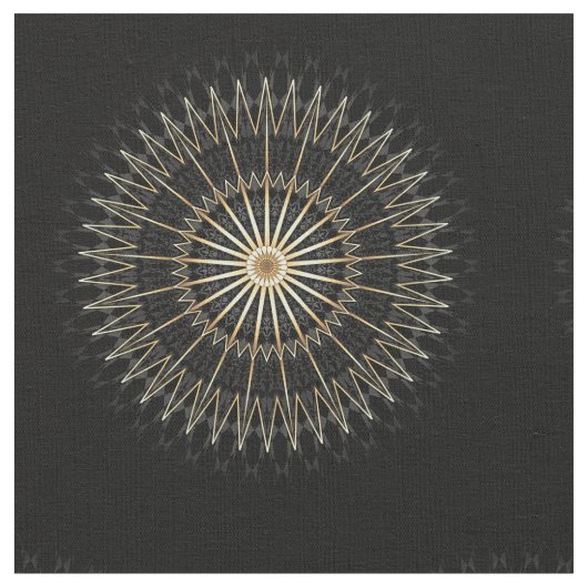 黒エレガント金ゴールド星 ファブリック (クローズアップ)