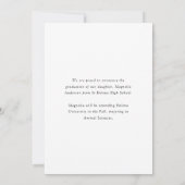 黒エレガント金ゴールド書道の卒業 案内状 (裏面)