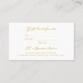 黒エレガント金ゴールド書道贈与証 ロイヤリティカード (裏面)