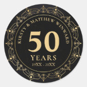 黒エレガント金ゴールド曼荼羅50周年記念 ラウンドシール (正面)