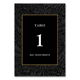 黒エレガント金ゴールド植物学 テーブルナンバー
