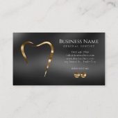 黒エレガント金ゴールド歯科医名刺デザイン 名刺 (裏面)