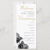 黒エレガント金ゴールド水彩結婚魚 (正面)