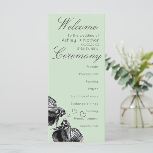 黒エレガント金ゴールド水彩結婚魚 (スタンド正面)