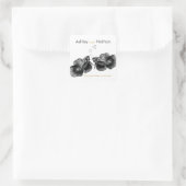 黒エレガント金ゴールド水彩結婚魚 スクエアシール (バッグ)