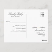 黒エレガント金ゴールド水彩結婚魚 ポストカード (裏面)