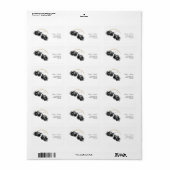 黒エレガント金ゴールド水彩結婚魚 ラベル (フルシート)