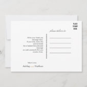 黒エレガント金ゴールド水彩結婚魚 招待状 (正面)