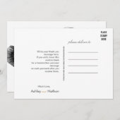 黒エレガント金ゴールド水彩結婚魚 招待状 (正面/裏面)