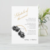 黒エレガント金ゴールド水彩結婚魚 招待状 (スタンド正面)