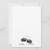 黒エレガント金ゴールド水彩結婚魚 招待状 (裏面)