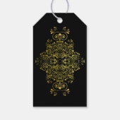 黒エレガント金ゴールド渦巻き ギフトタグ (裏面)