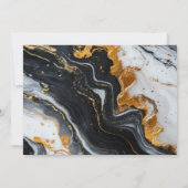 黒エレガント金ゴールド瑪瑙フォト90誕生日 招待状 (裏面)