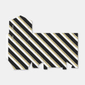 黒エレガント金ゴールド白ストライプパーティー箱 フェイバーボックス (折り畳みなし)