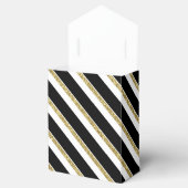 黒エレガント金ゴールド白ストライプパーティー箱 フェイバーボックス (オープン)