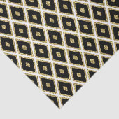 黒エレガント金ゴールド白ダイヤモンドパターン組織 薄葉紙 (詳細)