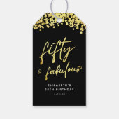黒エレガント金ゴールド紙吹雪50と素晴らしい ギフトタグ (裏面)