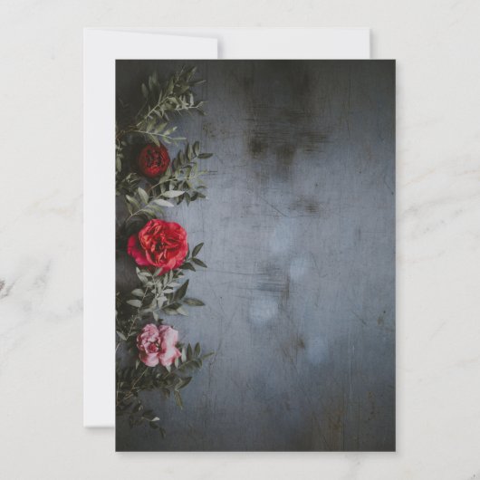 黒エレガント金ゴールド素朴結婚式招待状 招待状 (裏面)