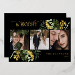 黒エレガント金ゴールド結婚したと明るいクリスマス 箔シーズンカード<br><div class="desc">ブラックエレガント金ゴールド結婚した&ブライトクリスマスフォイルのホリデーカー祝ドは、この豪華な「ブライト」のクリスマスカードと新しいクリスマスのシーズンとして結婚した初めてのホリデーシーズンを迎える。深いブラックと輝く金ゴールドフォイルの融合を特徴とし素晴らして、息を呑むコントラストを作り出すユニオンのエレガンスを反映したデザインでモダンす。繊細な冬の植物は、実在金ゴールドフォイルで強調され、豊かなtouchを追加し、このカードはあなたの喜びと洗練の完璧な表現を作る。プレミアムホワイト紙に印刷された豪華なサテンの仕上げで知られているカードは、単なる挨拶だけでなく、経験でもある。実在金ゴールドフォイルは、深さと寸法を追加する高いテクスチャを備え、あなたの休日の挨拶が比類のないエレガンスで際立っていることを保証する。この豊かな質感の組み合わせは、あなたの受信者が大切にする洗練された例外的な経験を生み出す。あなたの写真と家族の名前を使っお気に入りのて結婚、このカードをパーソナライズし、本当に好きな休日の挨拶を作成する。タイポグラフィエレガントと複雑な植物性詳細は、あなたのイメージを完璧にフレームし、このカードはカップルとしてあなたの初めてのクリスマスの美しい記念結婚した品にする。あなたはもし、お客様のホリデースイートを完了するための追加のマッチング製品に興味を持つ、私はあなたのニーズに合わせた統合されたコレクションを作成すエレガントる助けになることを喜ばしく思う。ご希望の感じ場合は自由に連絡を取りカスタムてください。著作権© Blossom & Bliss Studioすべての権利が留保されている。このデザインの無断複製または配布は厳禁。</div>