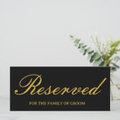 黒エレガント金ゴールド結婚の予約看板 (スタンド正面)