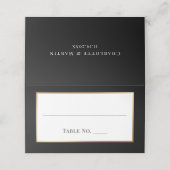 黒エレガント金ゴールド結婚の座席番号 プレイスカード (外部開封)