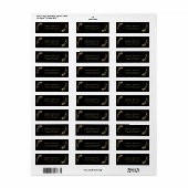 黒エレガント金ゴールド結婚差出人住所 ラベル (フルシート)