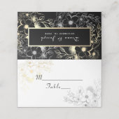 黒エレガント金ゴールド結婚座席表 プレイスカード (外部開封)