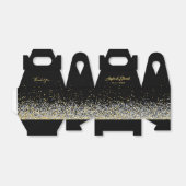 黒エレガント金ゴールド結婚式の引き出物箱 フェイバーボックス (折り畳みなし)