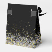 黒エレガント金ゴールド結婚式の引き出物箱 フェイバーボックス (裏面サイド)