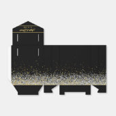 黒エレガント金ゴールド結婚式の引き出物箱 フェイバーボックス (折り畳みなし)