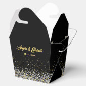 黒エレガント金ゴールド結婚式の引き出物箱 フェイバーボックス (オープン)