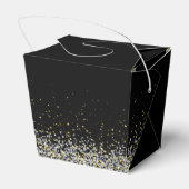 黒エレガント金ゴールド結婚式の引き出物箱 フェイバーボックス (裏面サイド)