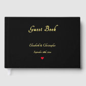 黒エレガント金ゴールド結婚記念日キープサケ ゲストブック (正面)