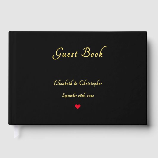 黒エレガント金ゴールド結婚記念日キープサケ ゲストブック (正面)