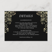 黒エレガント金ゴールド結婚詳細 エンクロージャーカード (正面)